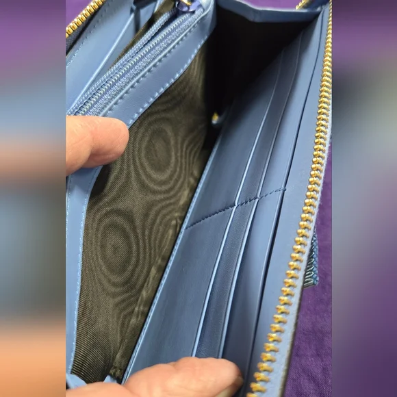 Gucci Japan Exclusive GG Marmont Blue Bow Leather Zip Wallet - Picture 13 of 15